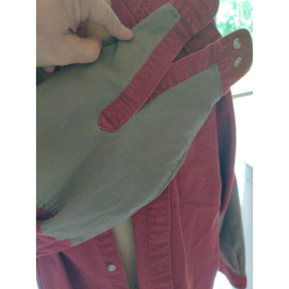 Vtg Columbia Shootng Hunting Button Up Shirt Mens XL Rlx Fit Color Block Red/Tan - Picture 3 of 9